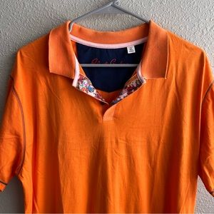 robert graham orange classic fit polo